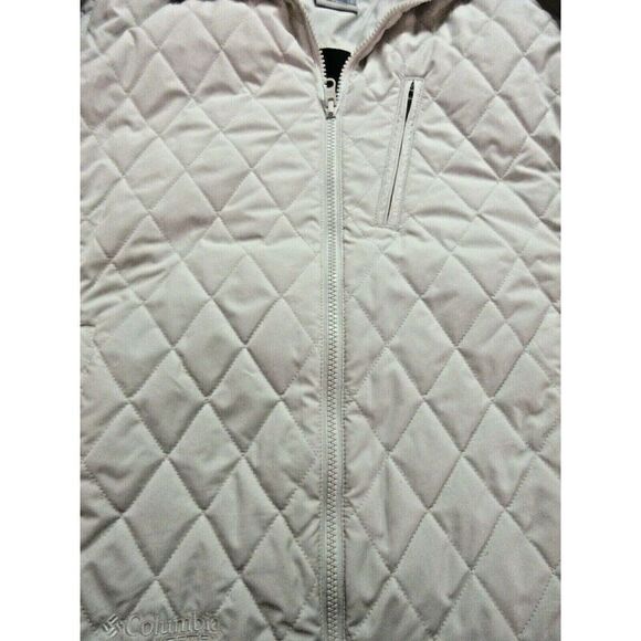 COLUMBIA JACKET VERTEX OFF WHITE WITH BLACK COLLAR SIZE MEDIUM - Picture 3 of 7